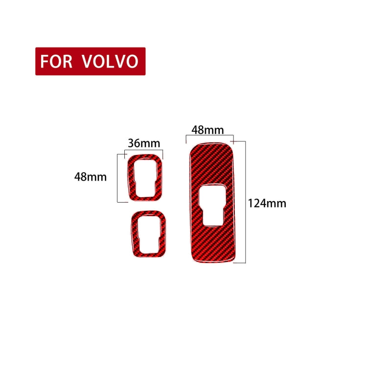 Car Window Lift Button Decorative Sticker for Volvo V60 2010-2017, Left Drive (Red) - In Car by buy2fix | Online Shopping UK | buy2fix