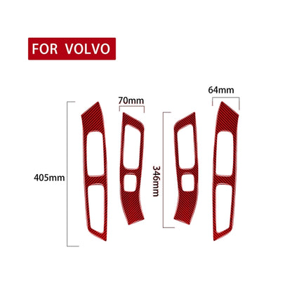 Car Window Lift Decorative Sticker for Volvo V60 2010-2017, Left and Right Drive (Red) - In Car by buy2fix | Online Shopping UK | buy2fix