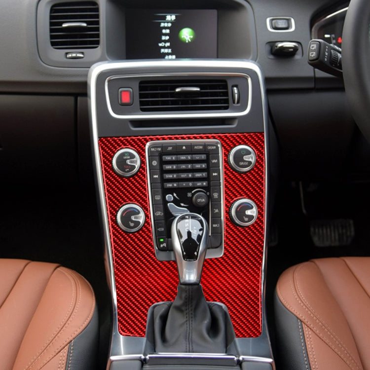 Car Carbon Fiber Central Control Panel Decorative Sticker for Volvo V60 2010-2017, Right Drive(Red) - In Car by buy2fix | Online Shopping UK | buy2fix