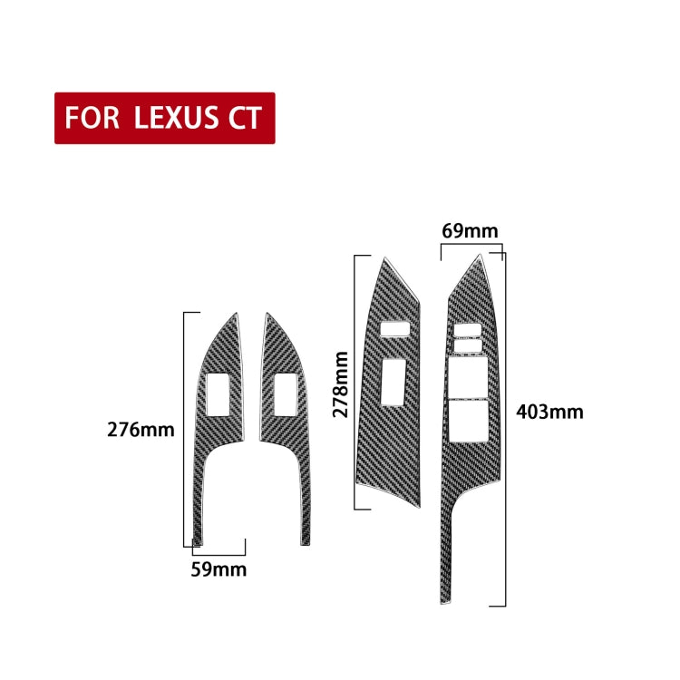 Car Carbon Fiber Window Lift Decorative Sticker for Lexus CT 2011-2017, Right Drive - In Car by buy2fix | Online Shopping UK | buy2fix