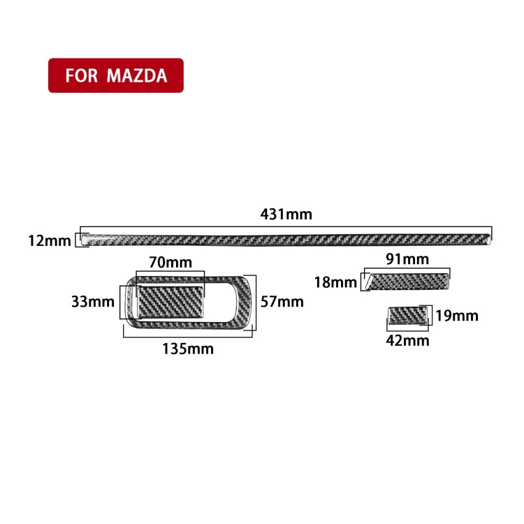 Car Carbon Fiber Storage Frame Decorative Sticker for Mazda 3 Axela 2020, Left and Right Drive - In Car by buy2fix | Online Shopping UK | buy2fix