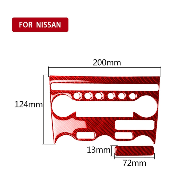 2 in 1 Car Carbon Fiber Air Conditioning Adjustment Panel Decorative Sticker for Nissan 370Z / Z34 2009-, Left and Right Drive Universal (Red) - In Car by buy2fix | Online Shopping UK | buy2fix