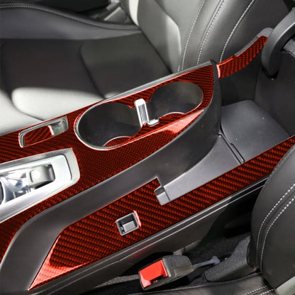7 in 1 Car Carbon Fiber Center Control Gear Outside Frame Decorative Sticker for Chevrolet Camaro 2016-2019, Left Drive (Red) by buy2fix