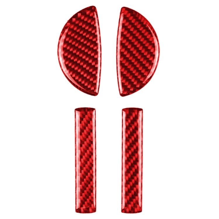 4 in 1 Car Carbon Fiber Door Handle Decorative Sticker for BMW Mini Cooper Clubman Countryman F55 F54 F60, Left and Right Drive Universal(Red) by buy2fix