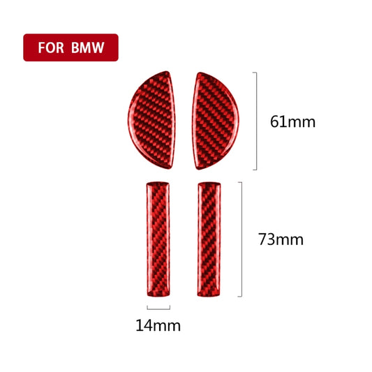 4 in 1 Car Carbon Fiber Door Handle Decorative Sticker for BMW Mini Cooper Clubman Countryman F55 F54 F60, Left and Right Drive Universal(Red) by buy2fix
