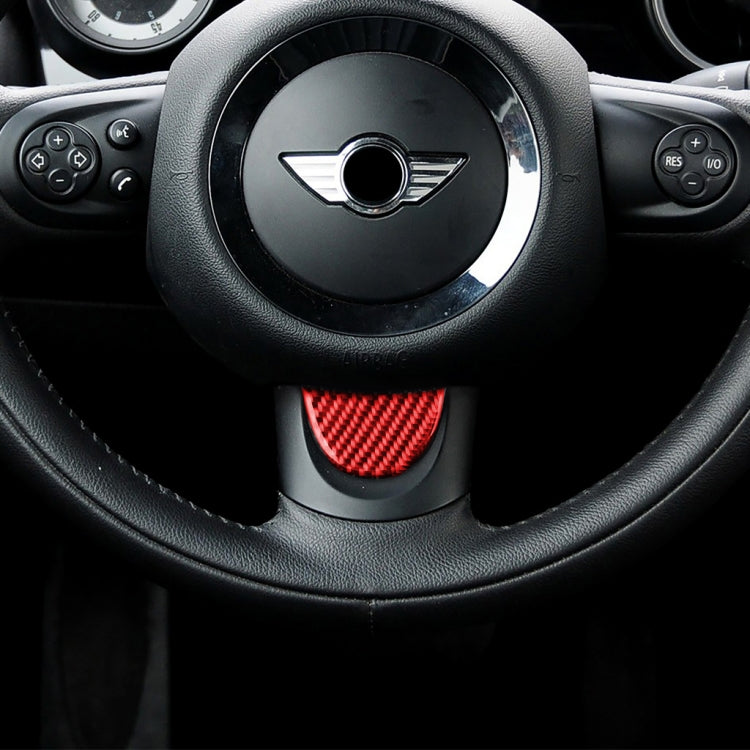 Car Carbon Fiber Steering Wheel Decorative Sticker for BMW Mini, Left and Right Drive Universal (Red) by buy2fix