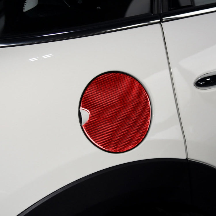 Car Carbon Fiber Fuel Tank Cap Decorative Sticker for BMW Mini, Left and Right Drive Universal (Red) by buy2fix