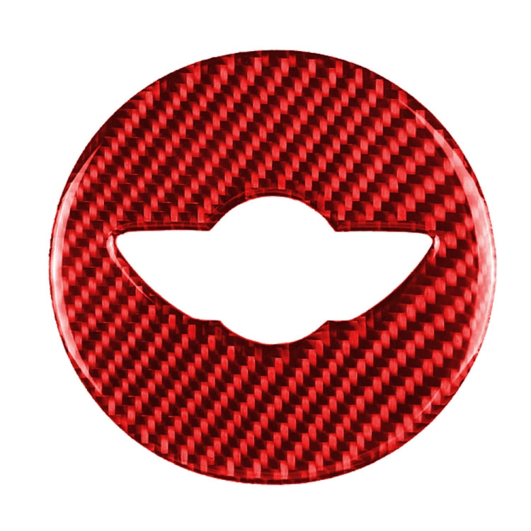 Car Carbon Fiber Steering Wheel Logo Decorative Sticker for BMW Mini Cooper Countryman F60 F55 F56, Left and Right Drive Universal (Red) by buy2fix