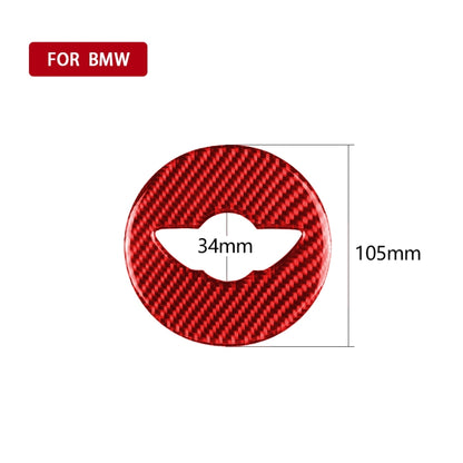 Car Carbon Fiber Steering Wheel Logo Decorative Sticker for BMW Mini Cooper Countryman F60 F55 F56, Left and Right Drive Universal (Red) by buy2fix