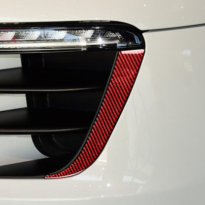 Car Carbon Fiber Daytime Running Light Decorative Sticker for Porsche Macan 2014-2018, Left and Right Drive Universal (Red) by buy2fix