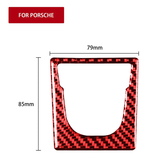 Car Carbon Fiber Electronic Handbrake Panel Decorative Sticker for Porsche Macan 2014-2021, Left and Right Drive Universal (Red) by buy2fix