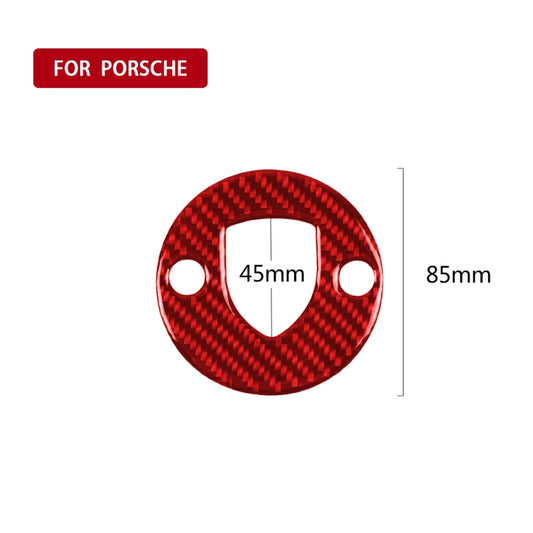 Car Carbon Fiber Steering Wheel Decorative Sticker for Porsche Macan 2014-2021, Left and Right Drive Universal (Red) by buy2fix