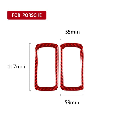 Car Carbon Fiber Rear Dome Light Panel Decorative Sticker for Porsche Macan 2014-2021, Left and Right Drive Universal (Red) - In Car by buy2fix | Online Shopping UK | buy2fix