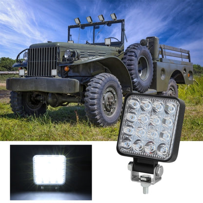 D0038 11.2W 10-30V DC 6000K 3 inch 16 LEDs Square Offroad Truck Car Driving Light Work Light Spotlight Fog Light - In Car by buy2fix | Online Shopping UK | buy2fix