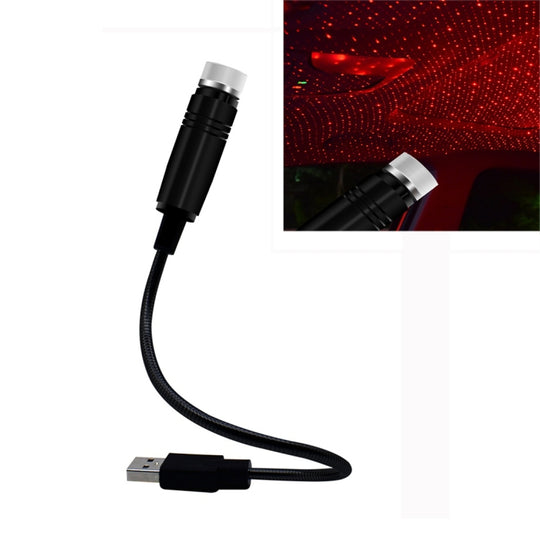 Lampe de tuyau de projecteur de dôme d'étoile d'usb de voiture, version constamment lumineuse (rouge)
