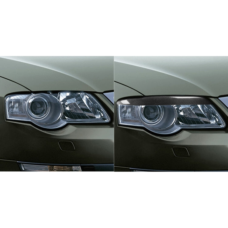 2 PCS / Set Carbon Fiber Car Lamp Eyebrow Decorative Sticker for Volkswagen Passat B6 3C 2005-2010, Drop Glue Version by buy2fix