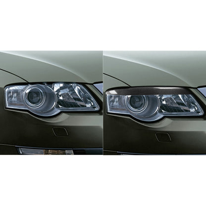 2 PCS / Set Carbon Fiber Car Lamp Eyebrow Decorative Sticker for Volkswagen Passat B6 3C 2005-2010, Drop Glue Version by buy2fix