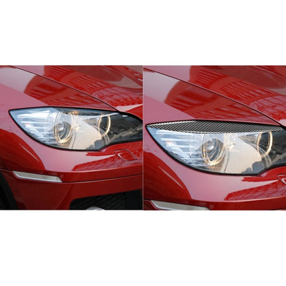 2 PCS / Set Carbon Fiber Car Lamp Eyebrow Decorative Sticker for BMW E71/X6 2008-2014, Drop Glue Version by buy2fix