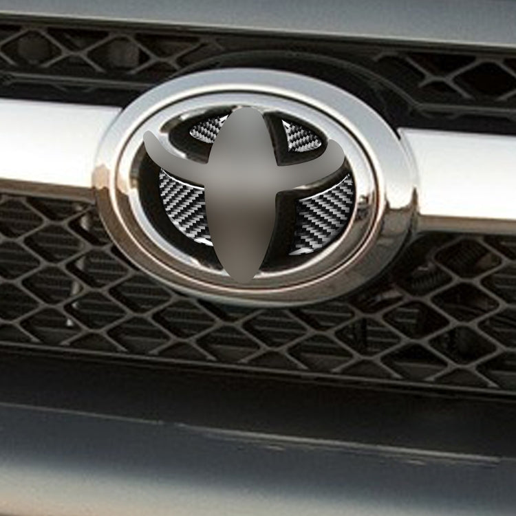 4 PCS / Set Carbon Fiber Car Front Middle Net Logo Decorative Sticker for Toyota 4Runner 2010-2020 by buy2fix