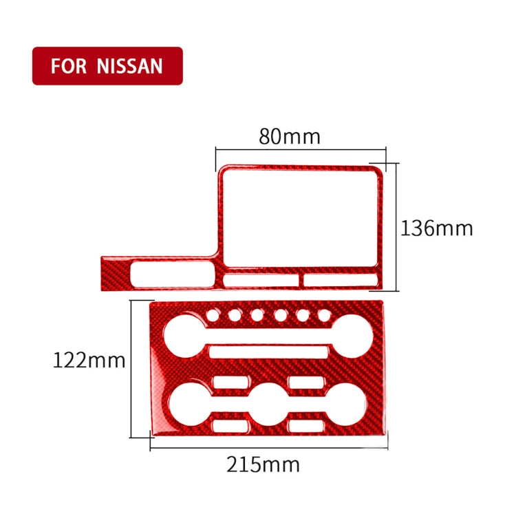 2 PCS / Set Carbon Fiber Car Navigation Instrument Decorative Sticker for Nissan GTR R35 2008-2016, Left Driving (Red) - In Car by buy2fix | Online Shopping UK | buy2fix