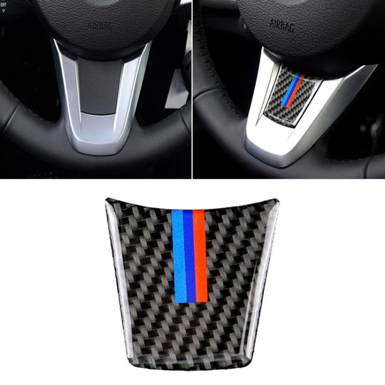 Autocollant décoratif tricolore pour volant de voiture en Fiber de carbone, pour BMW Z4 2009 – 2015