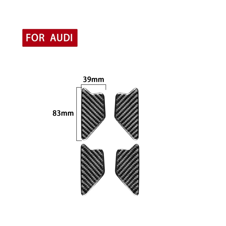 4 PCS / Set Carbon Fiber Car Inner Door Bowl Decorative Sticker for Audi Q3 2013-2018,Left and Right Drive Universal - In Car by buy2fix | Online Shopping UK | buy2fix