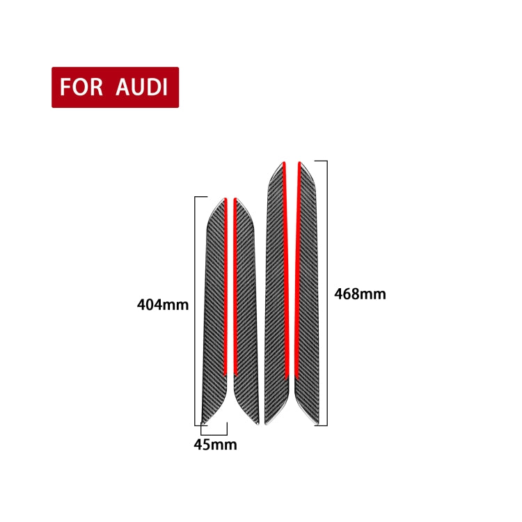 4 PCS / Set Carbon Fiber Car Interior Door Trim Red Edge Decorative Sticker for Audi Q3 2013-2018,Left and Right Drive Universal - In Car by buy2fix | Online Shopping UK | buy2fix