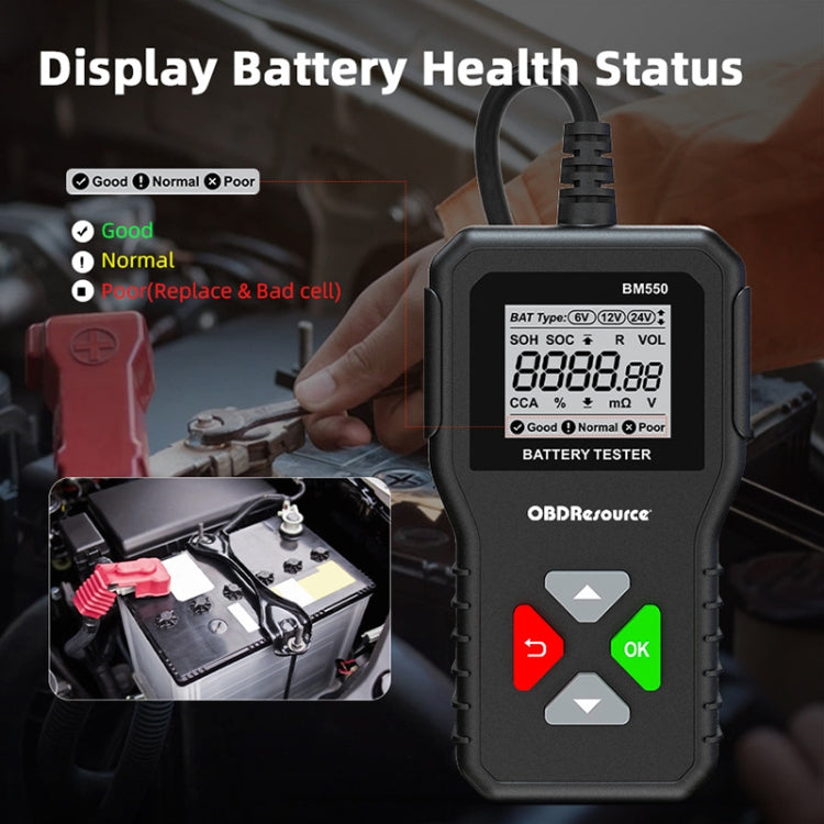 BM550 6V / 12V / 24V 3 in 1 Battery Tester Analyzer Battery Life Detector - In Car by buy2fix | Online Shopping UK | buy2fix