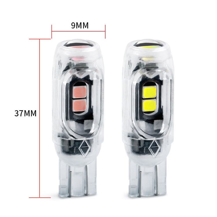 4pcs T10 DC12V /  0.84W / 0.07A / 150LM Car Clearance Light 5LEDs SMD-3030 Lamp Beads with lens (Yellow Light) - In Car by buy2fix | Online Shopping UK | buy2fix