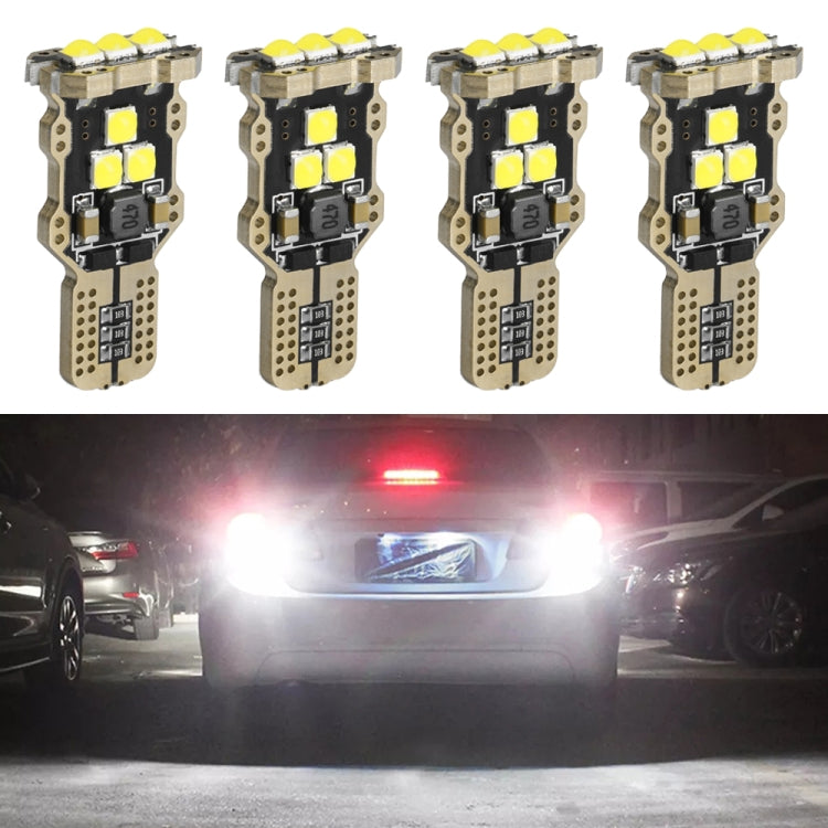 4pcs T15 DC12V / 1.5W / 0.13A / 540LM Car Decoding Reversing Light 9LEDs SMD-3030 Lamp Beads - In Car by buy2fix | Online Shopping UK | buy2fix