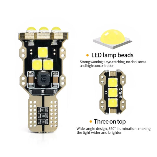 4pcs T15 DC12V / 1.5W / 0.13A / 540LM Car Decoding Reversing Light 9LEDs SMD-3030 Lamp Beads by buy2fix
