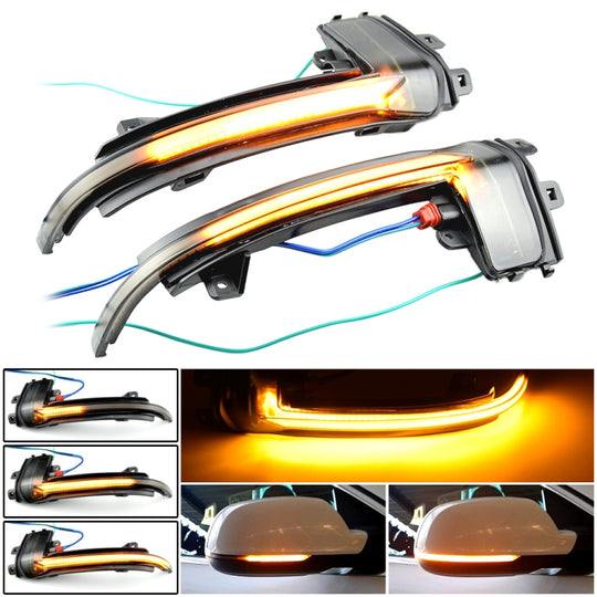 1 paire pour Audi A4 B8.5 voiture dynamique clignotant LED rétroviseur clignotant clignotant à eau (noir Transparent)