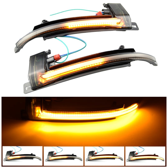 1 paire pour Audi A4 B8 voiture dynamique clignotant LED rétroviseur clignotant clignotant à eau (noir Transparent)