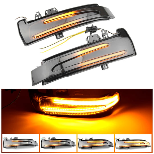 1 paire pour Mercedes-Benz Classe A W176 2013-2017 Voiture Dynamique Clignotant LED Rétroviseur Clignotant Clignotant À Eau (Noir Transparent)