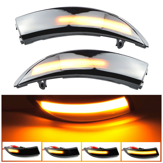 1 paire pour Ford Fiesta 2008-2017 voiture dynamique clignotant LED rétroviseur clignotant clignotant à eau (noir Transparent)