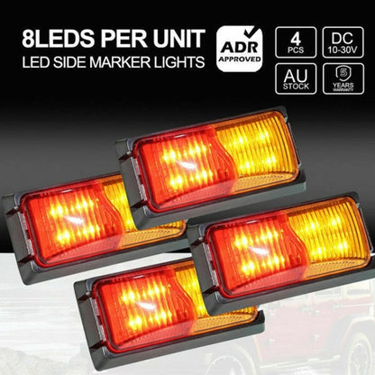 4pcs MK-049 Truck 8LEDs Double Color Side Marker Light - In Car by buy2fix | Online Shopping UK | buy2fix