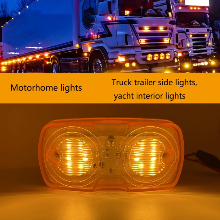 2pcs MK-106 Truck 12LEDs Side Marker Light (Yellow Light) - In Car by buy2fix | Online Shopping UK | buy2fix