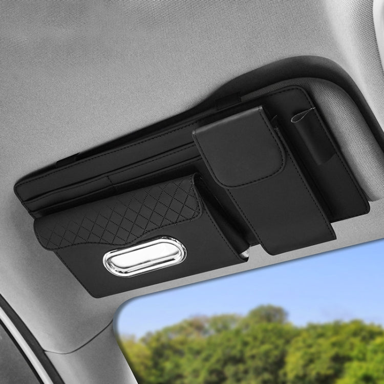 Car Nappa Leather Sun Visor Storage Clip (Black) - In Car by buy2fix | Online Shopping UK | buy2fix