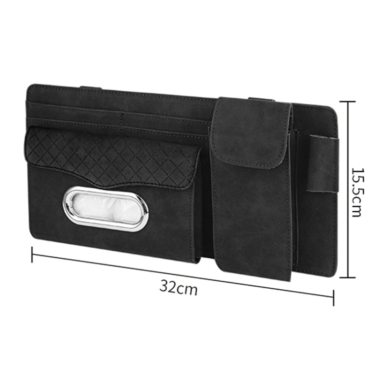 Car Sheepskin Leather Sun Visor Storage Clip (Black) - In Car by buy2fix | Online Shopping UK | buy2fix