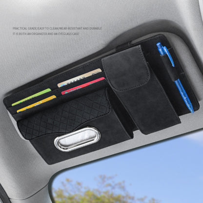 Car Sheepskin Leather Sun Visor Storage Clip (Black) - In Car by buy2fix | Online Shopping UK | buy2fix