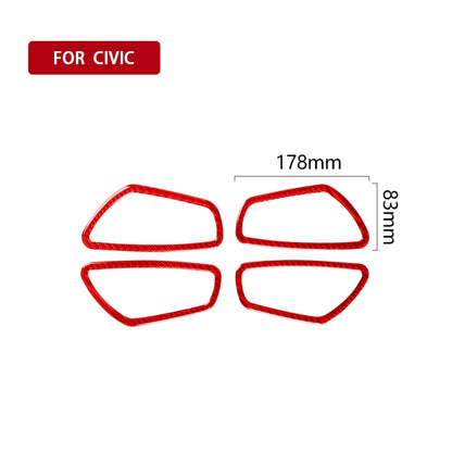 Car Carbon Fiber Inside Door Wrist Frame Decorative Sticker for Honda Tenth Generation Civic 2016-2019, Left and Right Drive Universal (Red) - In Car by buy2fix | Online Shopping UK | buy2fix