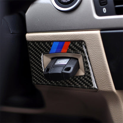 Three Color Carbon Fiber Car Left Driving Ignition Switch Decorative Sticker for BMW E90 / E92 2005-2012 -  by buy2fix | Online Shopping UK | buy2fix
