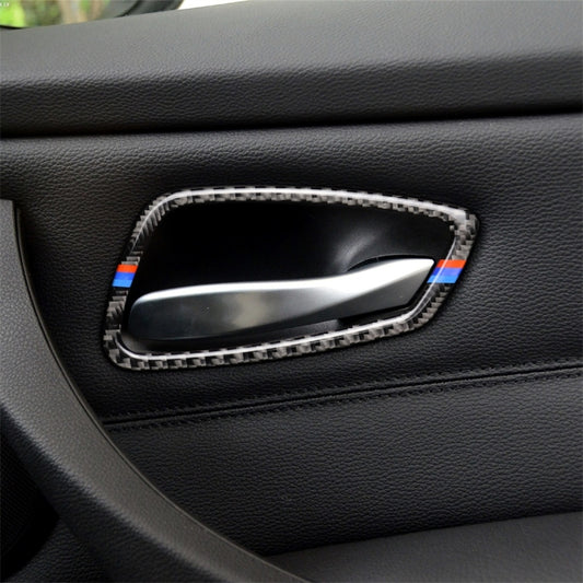Three Color Carbon Fiber Car Door Handle Decorative Sticker for BMW E90 / 320i / 318i / 325i -  by buy2fix | Online Shopping UK | buy2fix