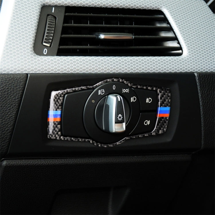 Three Color Carbon Fiber Car Headlight Switch Decorative Sticker for BMW E90 / E92 / E93 2005-2012 -  by buy2fix | Online Shopping UK | buy2fix