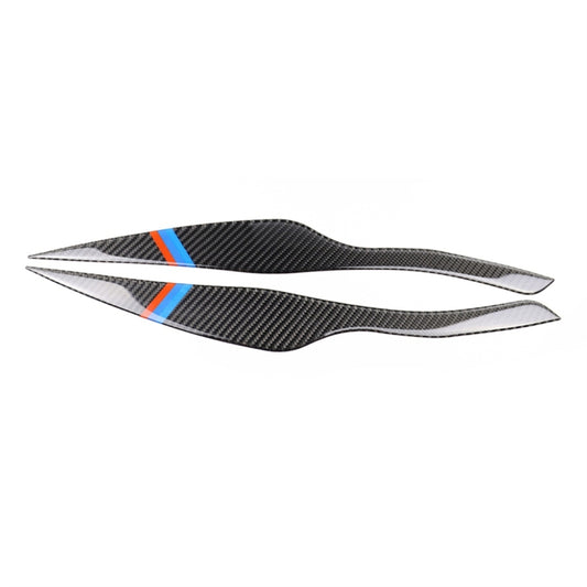 1 Pair Three Color Carbon Fiber Car Lamp Eyebrow Decorative Sticker for BMW E90 / 318i / 320i / 325i 2005-2008, Drop Glue Version by buy2fix