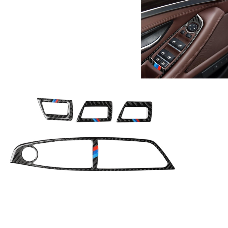Three Color Carbon Fiber Car Left Driving Lifting Panel Decorative Sticker for BMW 5 Series F10 2011-2018 -  by buy2fix | Online Shopping UK | buy2fix