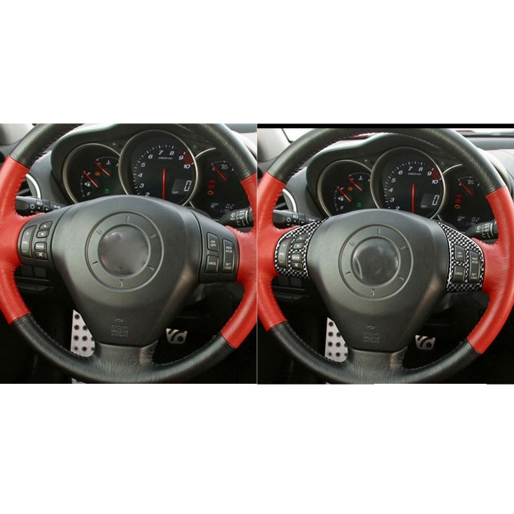 2 PCS Car Carbon Fiber Steering Wheel Decorative Sticker for Mazda RX8 2004-2008, Left and Right Drive Universal -  by buy2fix | Online Shopping UK | buy2fix