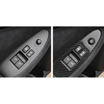 2 PCS Car Carbon Fiber Window Lift Panel Decorative Sticker for Nissan 370Z Z34 2009-, Left Drive Low-configured -  by buy2fix | Online Shopping UK | buy2fix