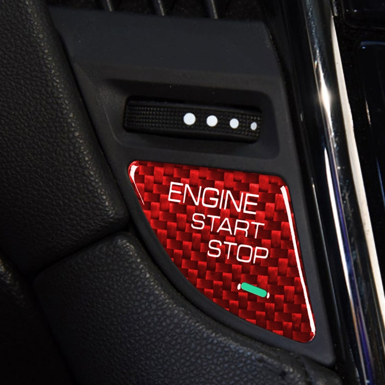 Car Carbon Fiber Engine Start Button Decorative Cover Trim for Cadillac ATS / ATS-L (Red) by buy2fix