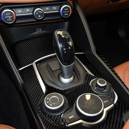4 in 1 Car Carbon Fiber Gear Frame Panel Decorative Sticker for Alfa Romeo Giulia 2017-2019, Left Drive by buy2fix